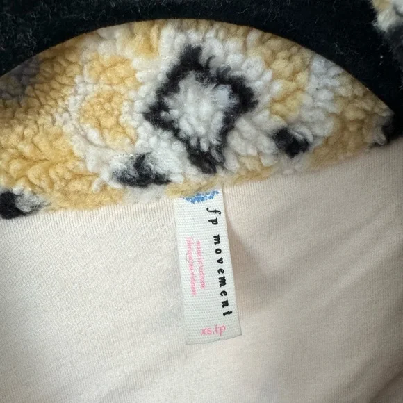 Free People Cream and Black Geometric Sherpa Jacket - Picture 6 of 6
